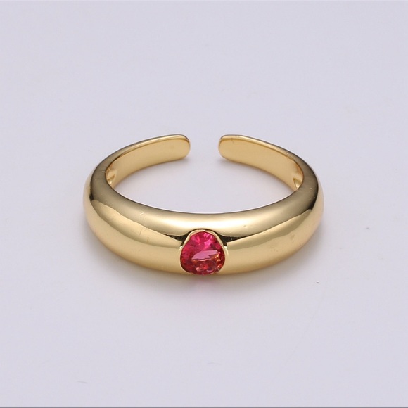 Cubic Adjustable Gold Band Ring - Picture 6 of 9